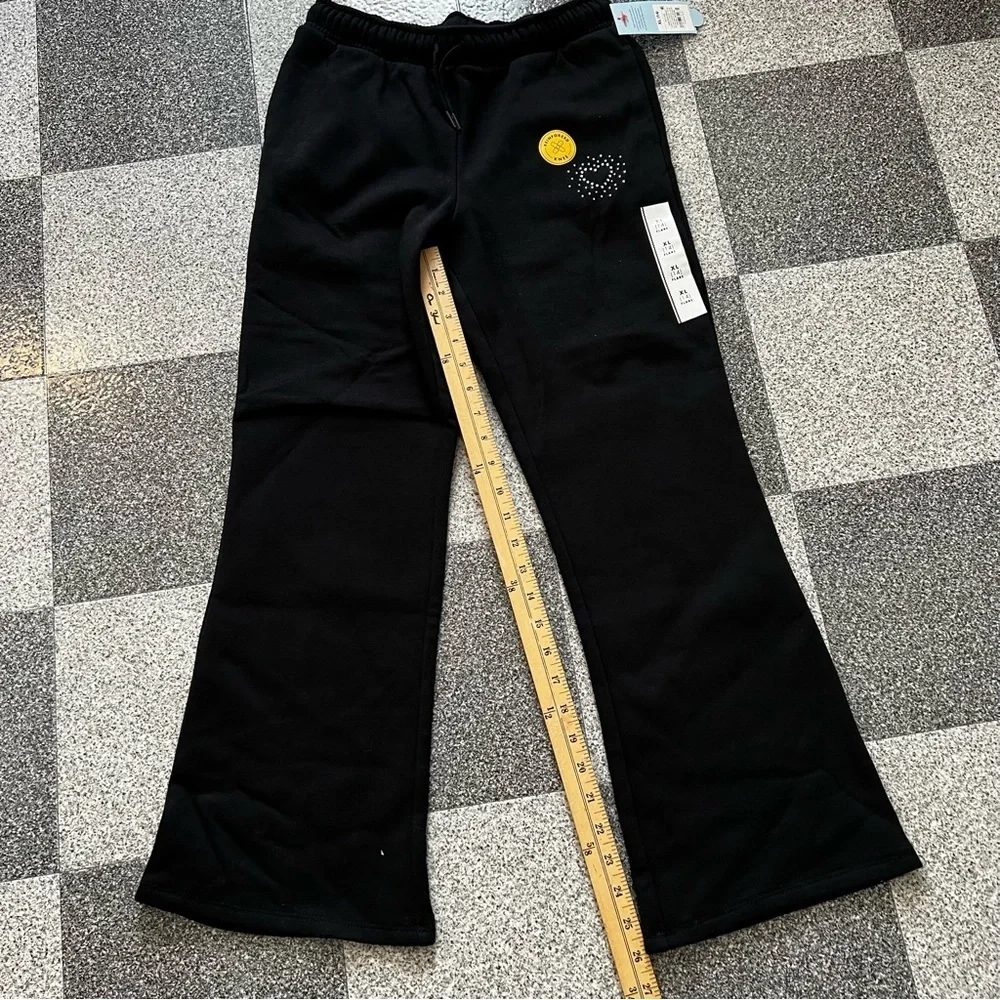 NWT Cat & Jack Girls Pull-On French Terry Pants with Heart Design XL